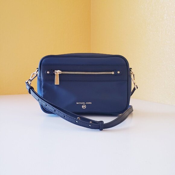 Michael Kors Jet Set Charm Women's Navy Blue Crossbody Bag Nylon Leather Trim - Picture 11 of 16